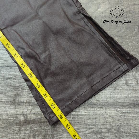 Prettylittlethings Coated Denim Split Hem Pants Size 4 - Picture 5 of 6